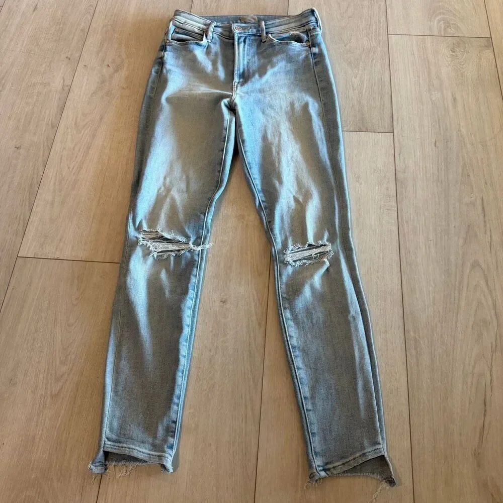 Mother the stunner zip ankle step chew woman jeans size 27